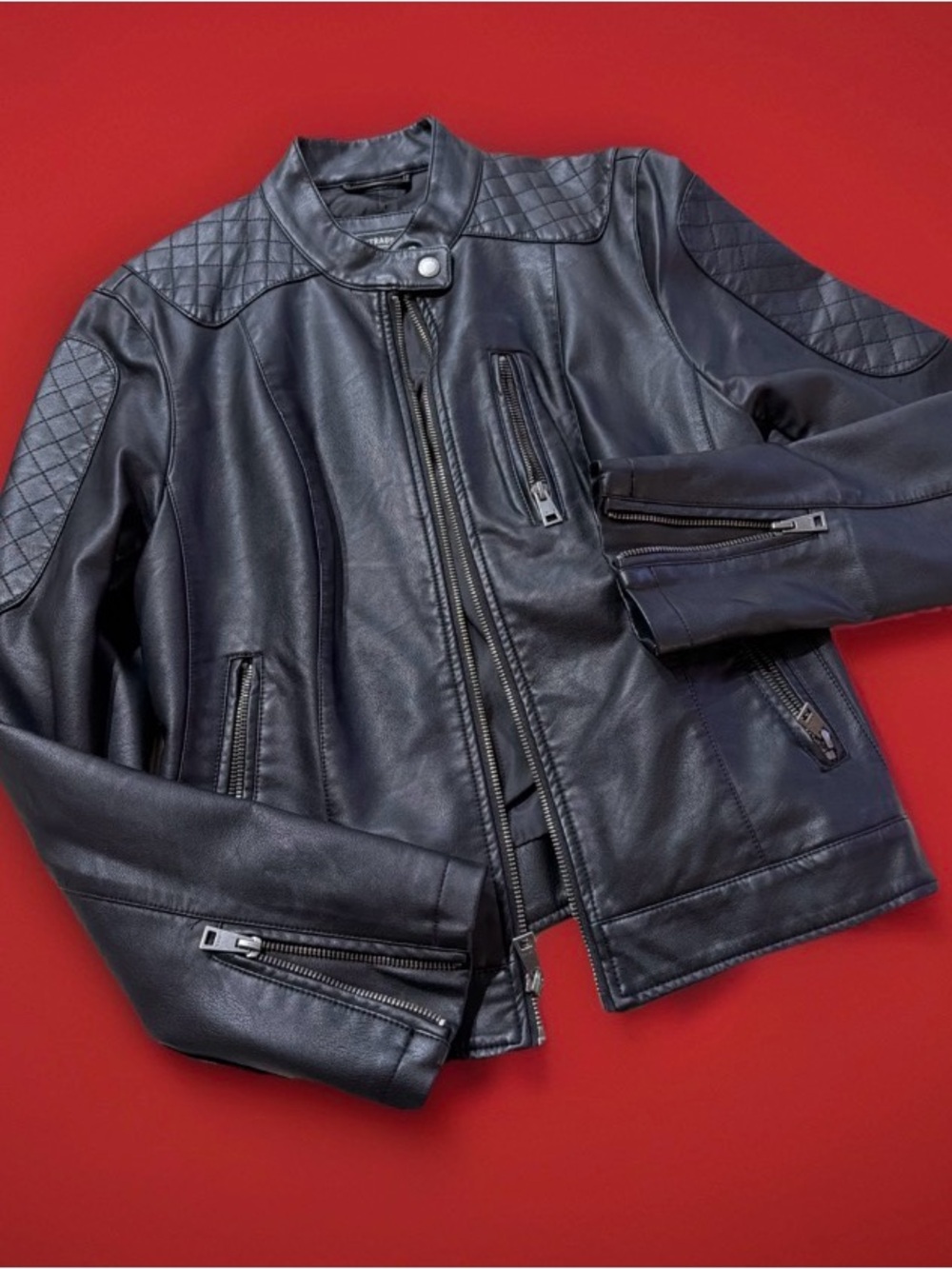 Women’s Levis faux Black Quilted Leather Biker Jacket size M